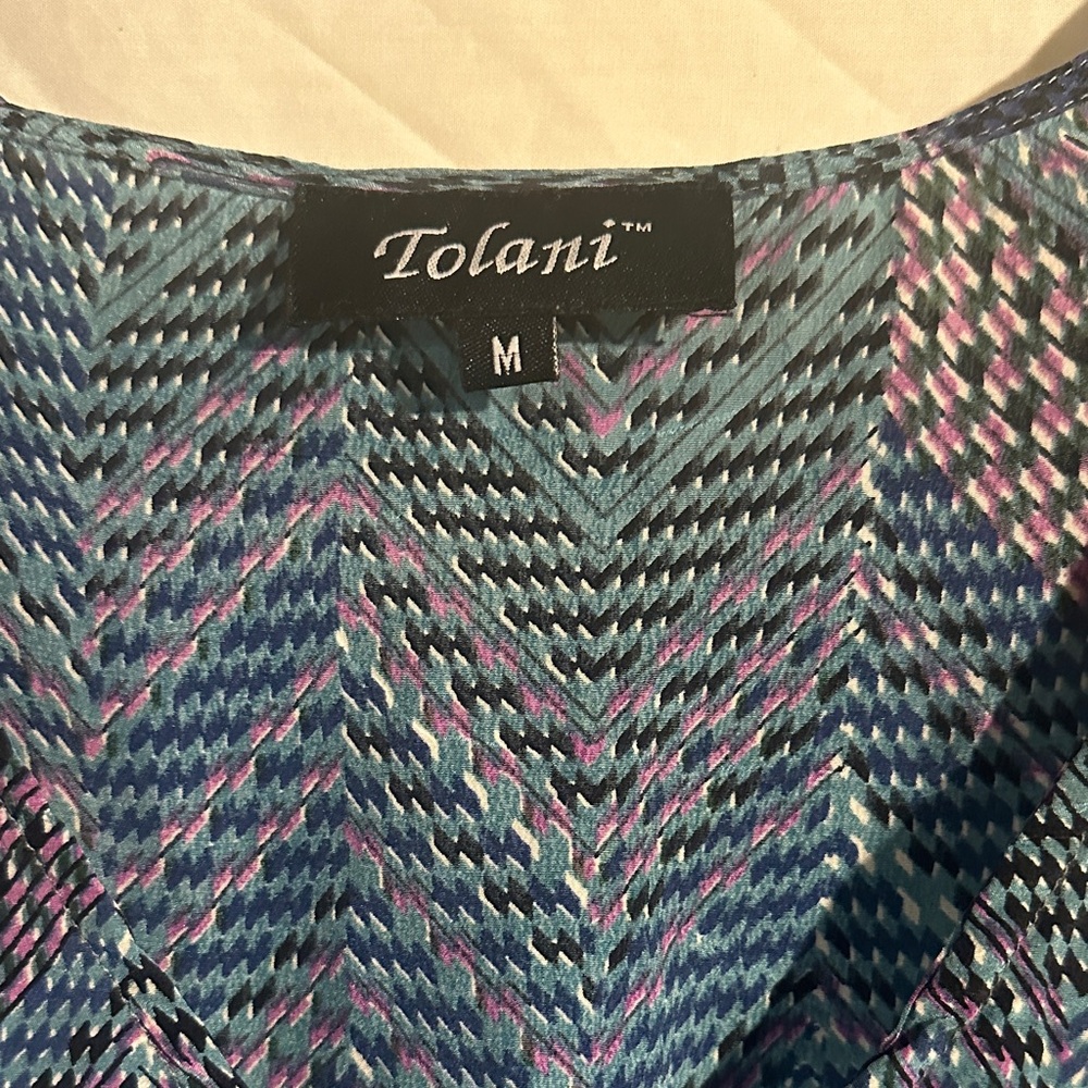 Tolani Multicolor Chevron Pattern Top - image 2